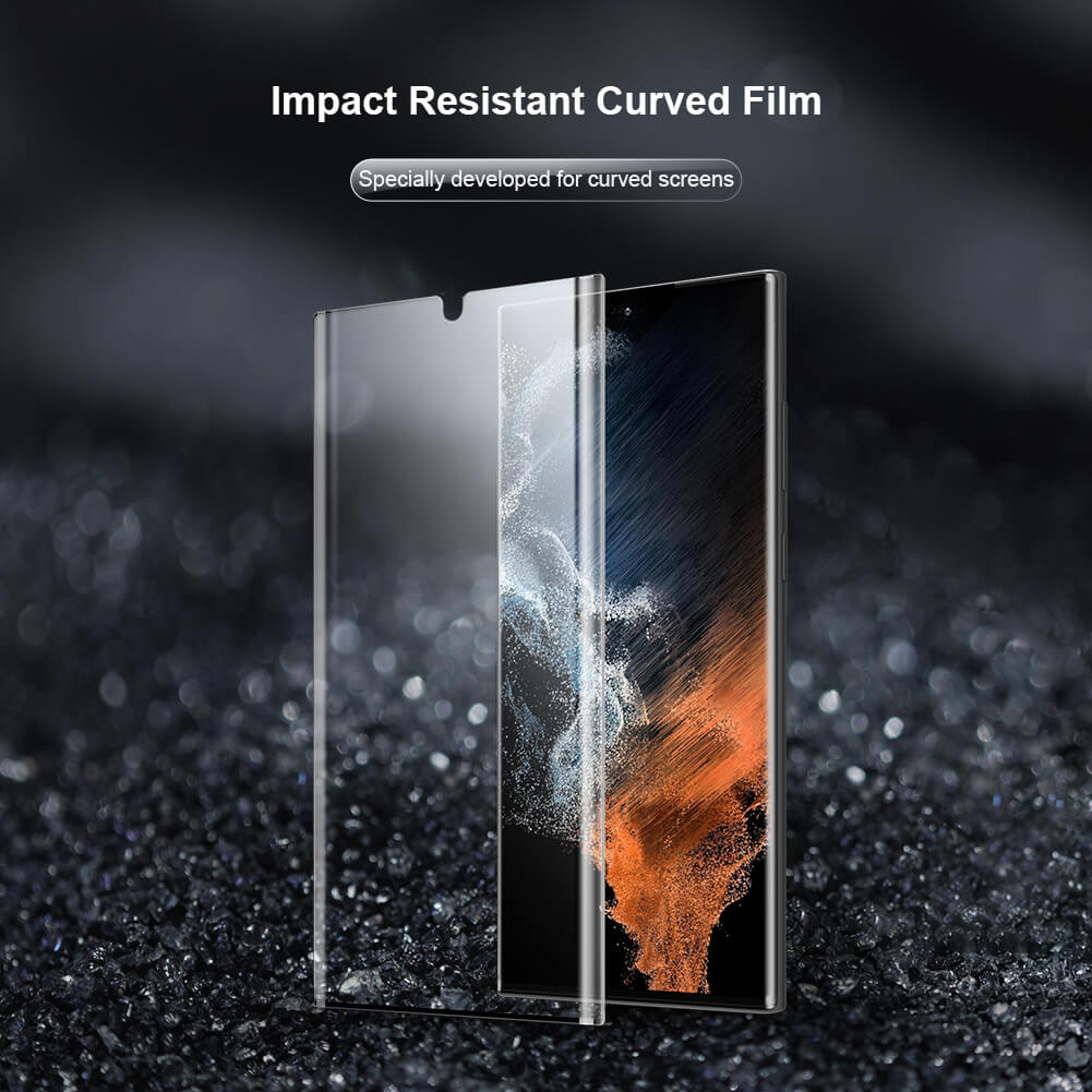 Nillkin Impact Resistant Curved Film for Galaxy S22 Ultra with Installation Frame (2 Pack)