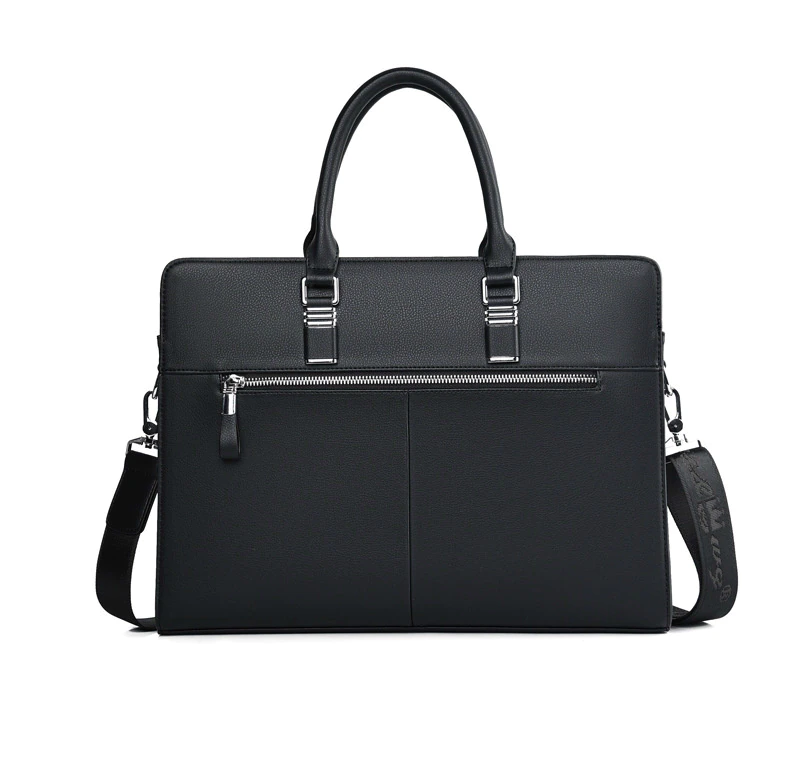 Oyixinger Leather Business Casual Briefcase Bag Large Capacity Handbag Shoulder Bag For 13/14 Inch