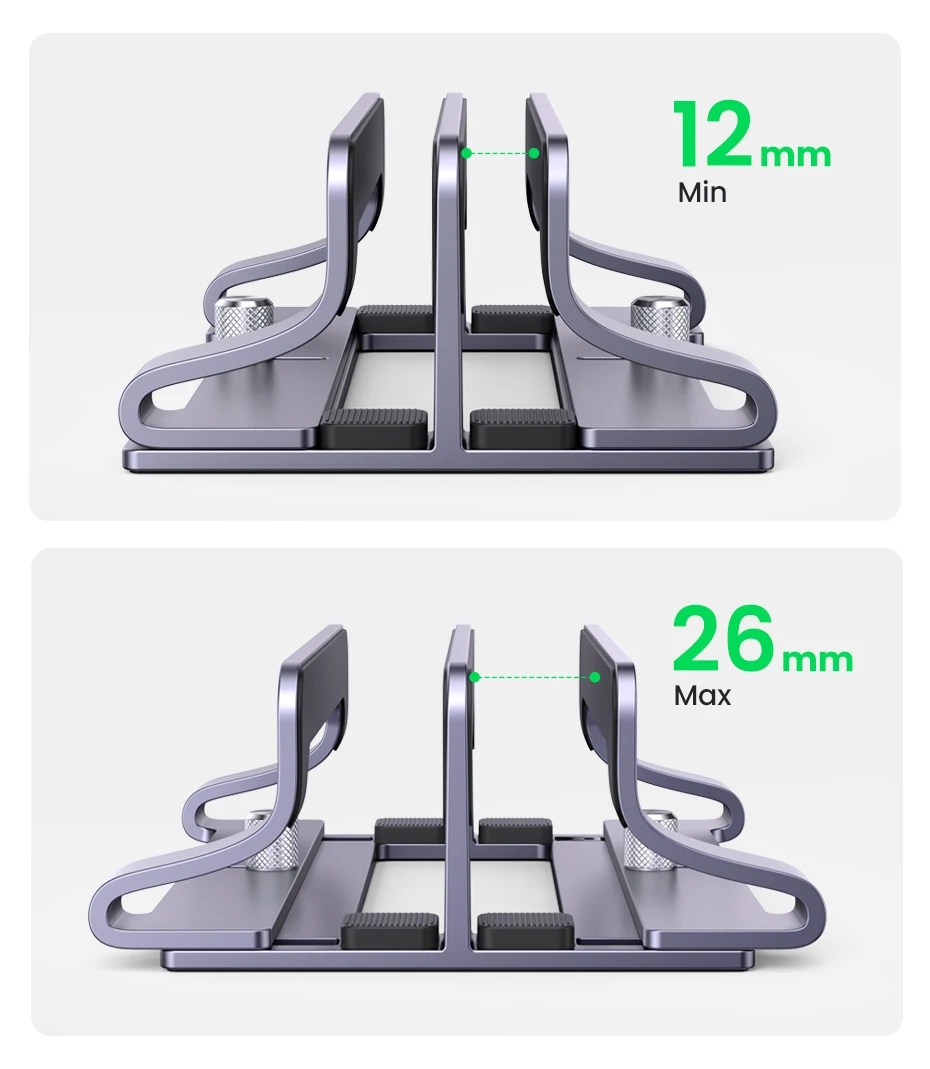 UGREEN Dual Slot Vertical Aluminum Foldable Laptop Stand Holder