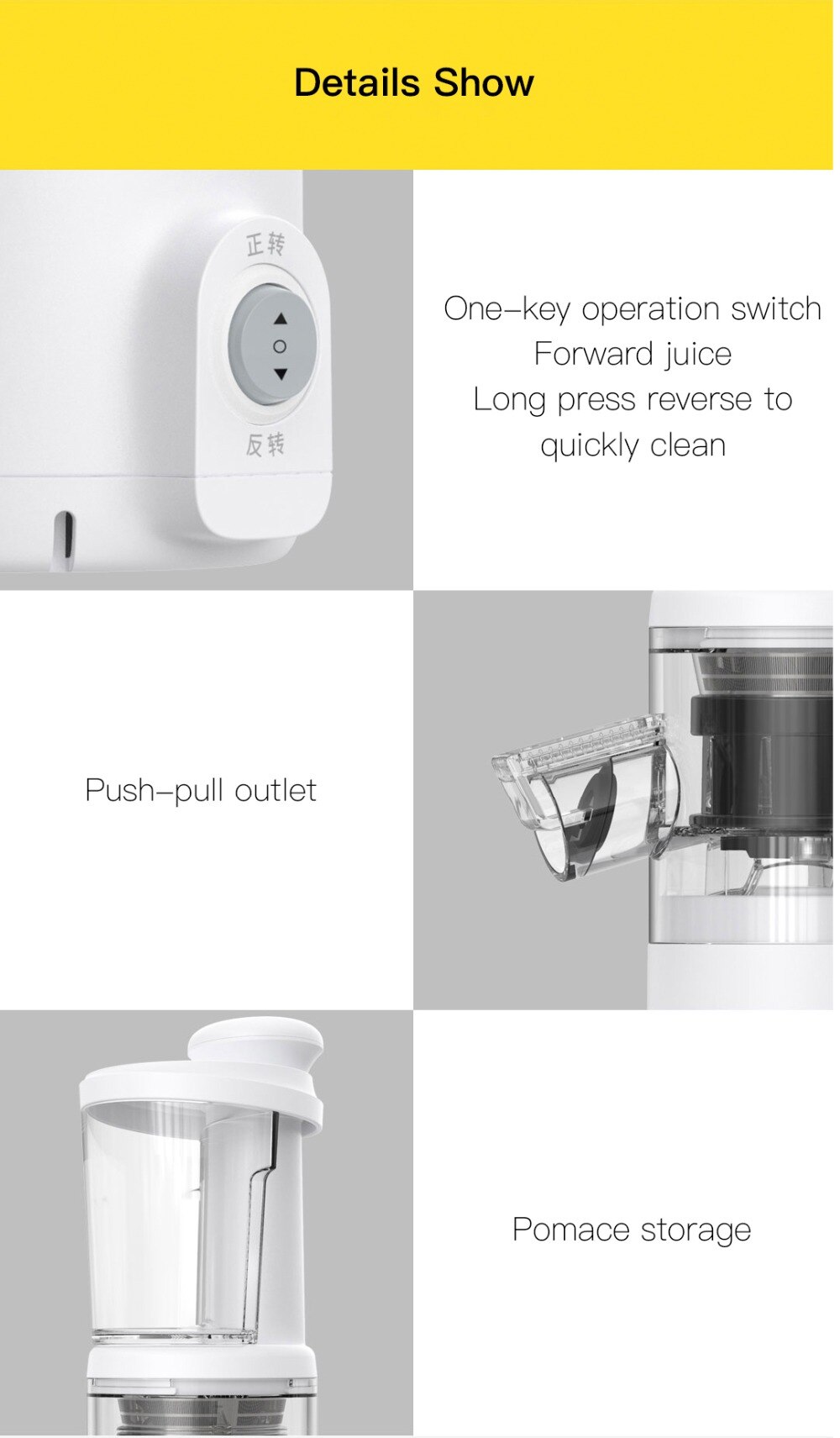 Xiaomi BJ08 Portable Mini Bud Juicer-White (Non Rechargeable)