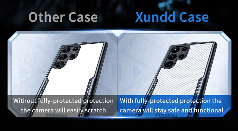 Xundd Airbag Drop-proof Shell Lens Protection Transparent Pattern Case for Galaxy S22/S22 Plus/S22 Ultra