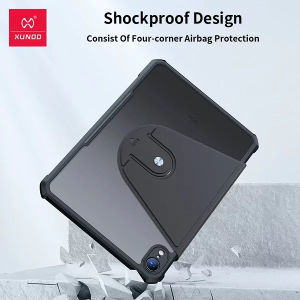 Xundd Multifunction Leather Shockproof Adjustable Transparent Flip Cover for iPad Cover & Protector