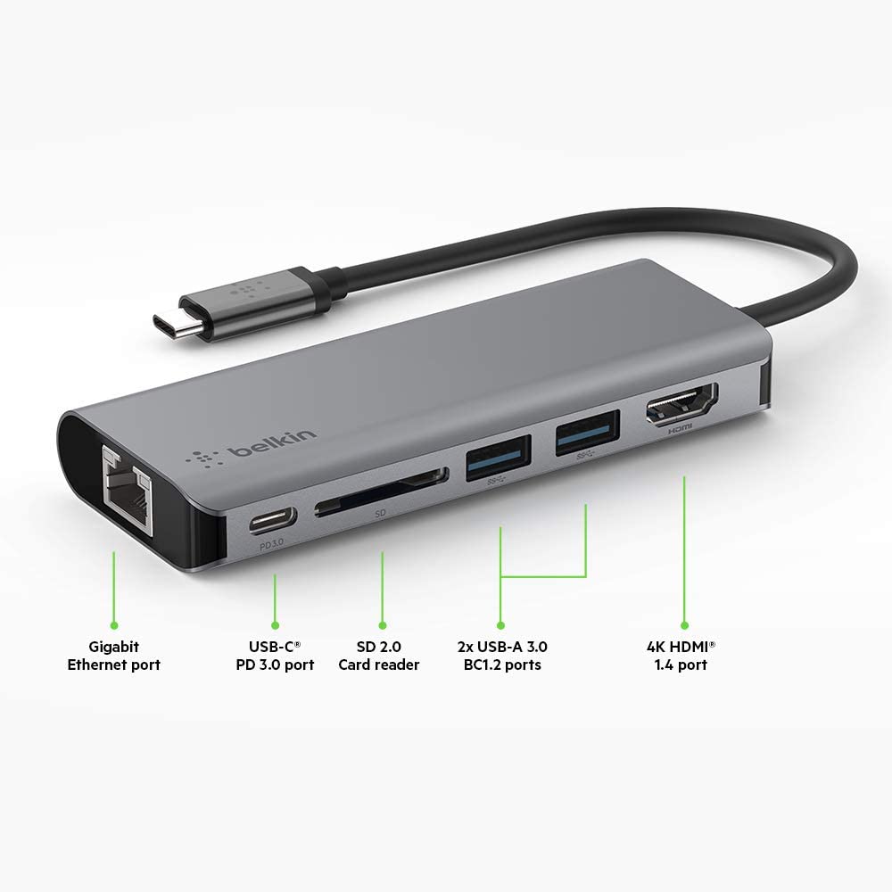 Belkin Connect USB-C 6-in-1 Multiport Adapter