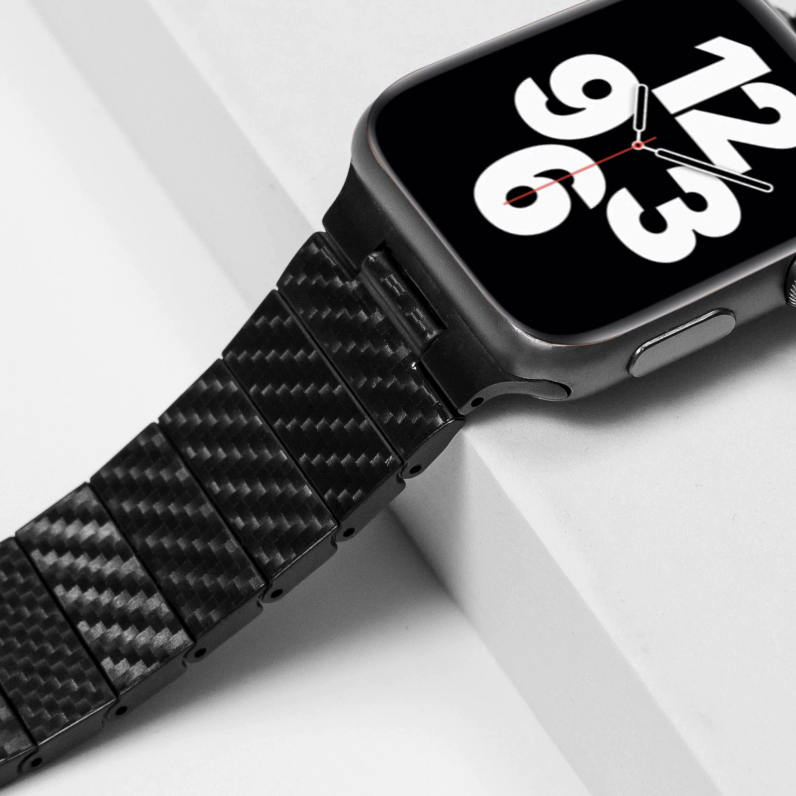 Coteetci W76 Carbon Fiber Pattern Strap For Iwatch 42 /44 /45Mm