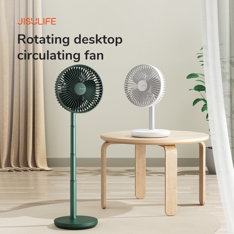 JISULIFE FA13P New Upgraded Oscillating Extendable Desk Fan 8000mAh Cordless Rechargeable