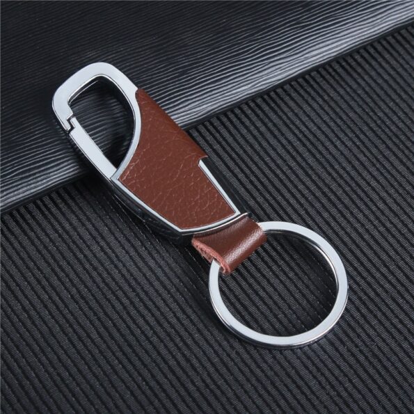 Luxury Leather Metal Clasp Creative Keychain Keyring