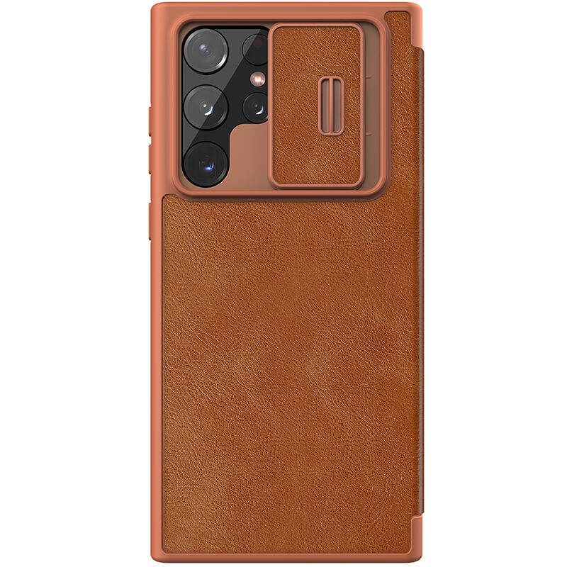 Samsung Galaxy S23 Ultra case brown NILLKIN QIN PRO LEATHER