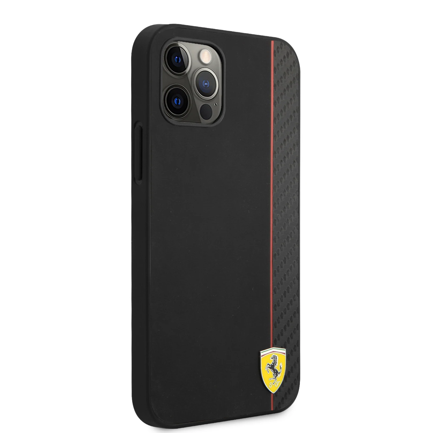 Scuderia Ferrari Leather Red On Track Collection with Strips Case iPhone 13 Pro Max