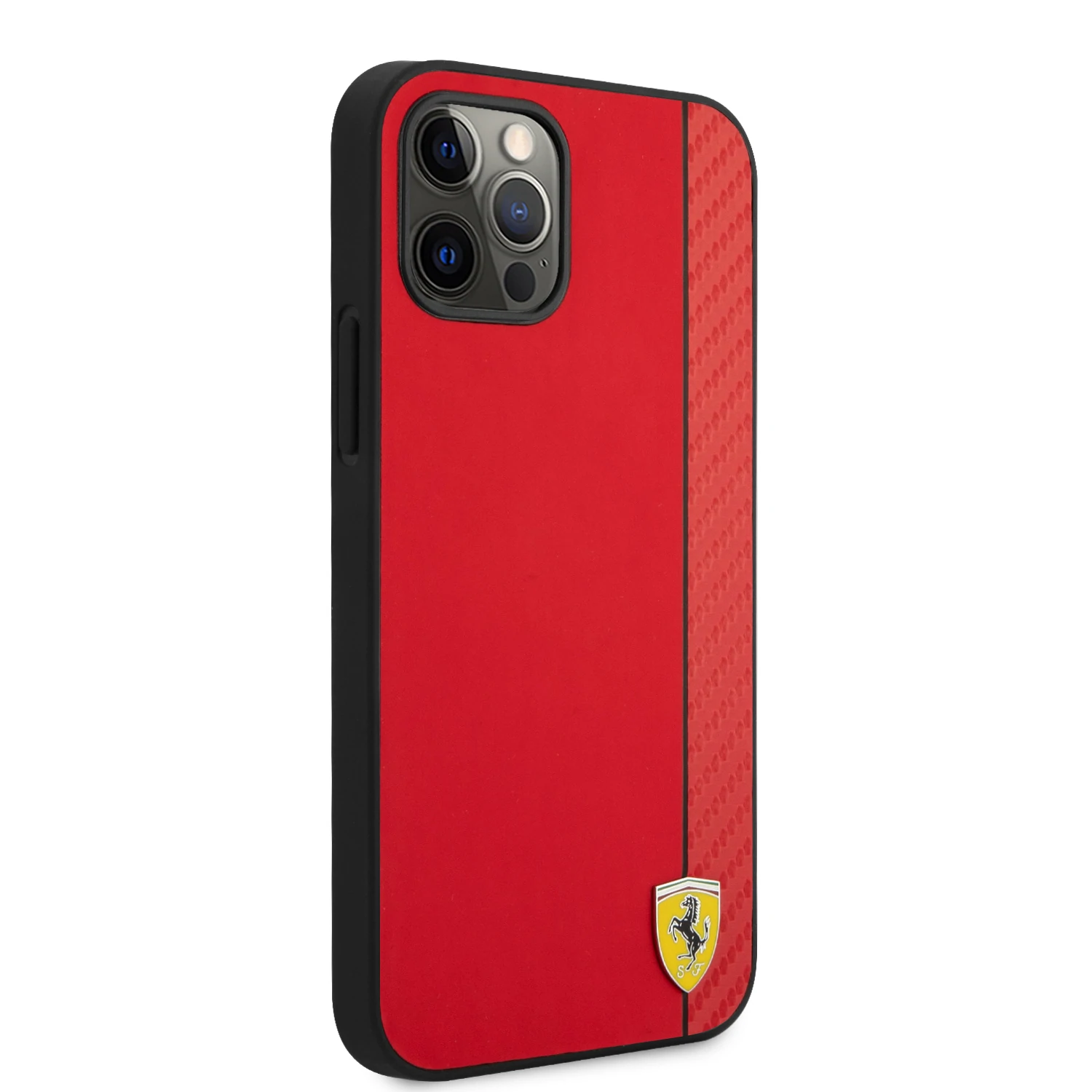 Scuderia Ferrari Leather Red On Track Collection with Strips Case iPhone 13 Pro Max
