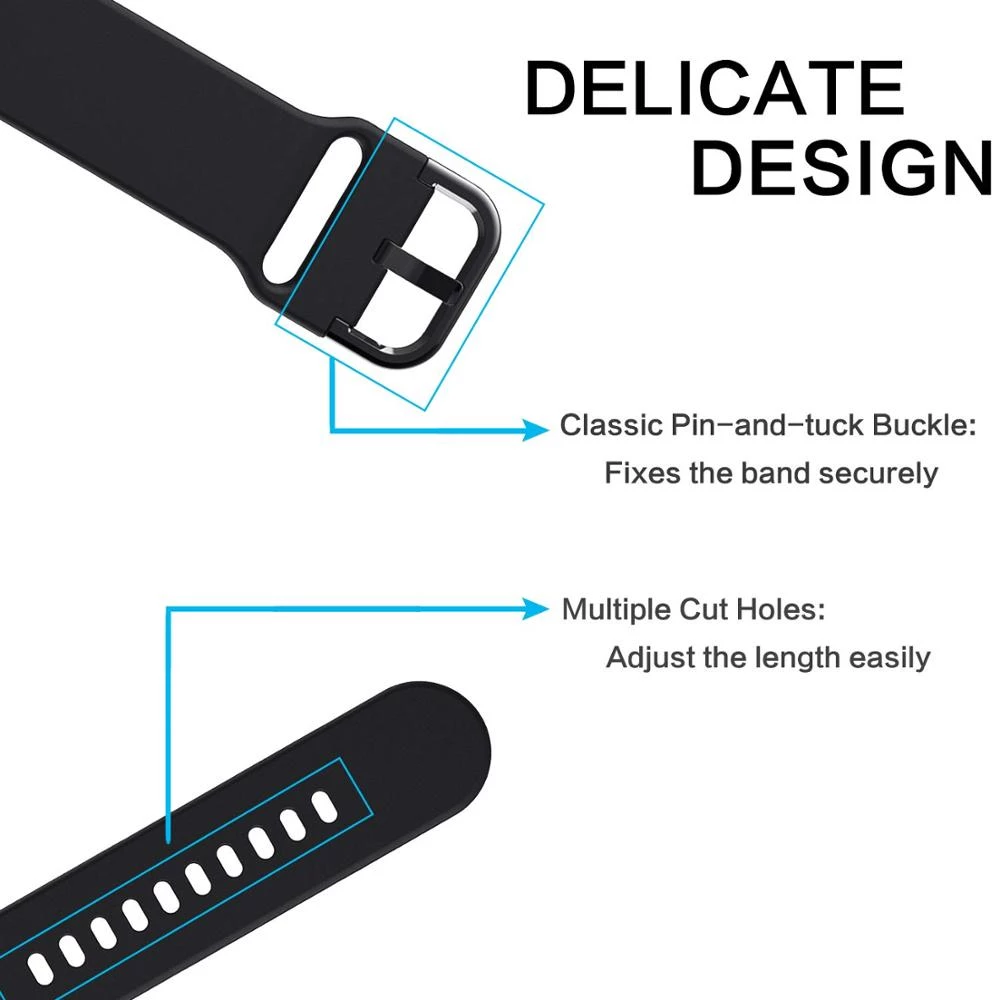 22mm Width Universal Sport Silicone Watch Band Strap