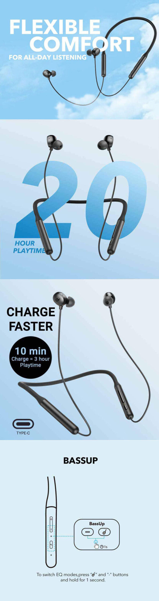 Anker Soundcore R500 Bluetooth Neckband In-Ear Wireless Earphone