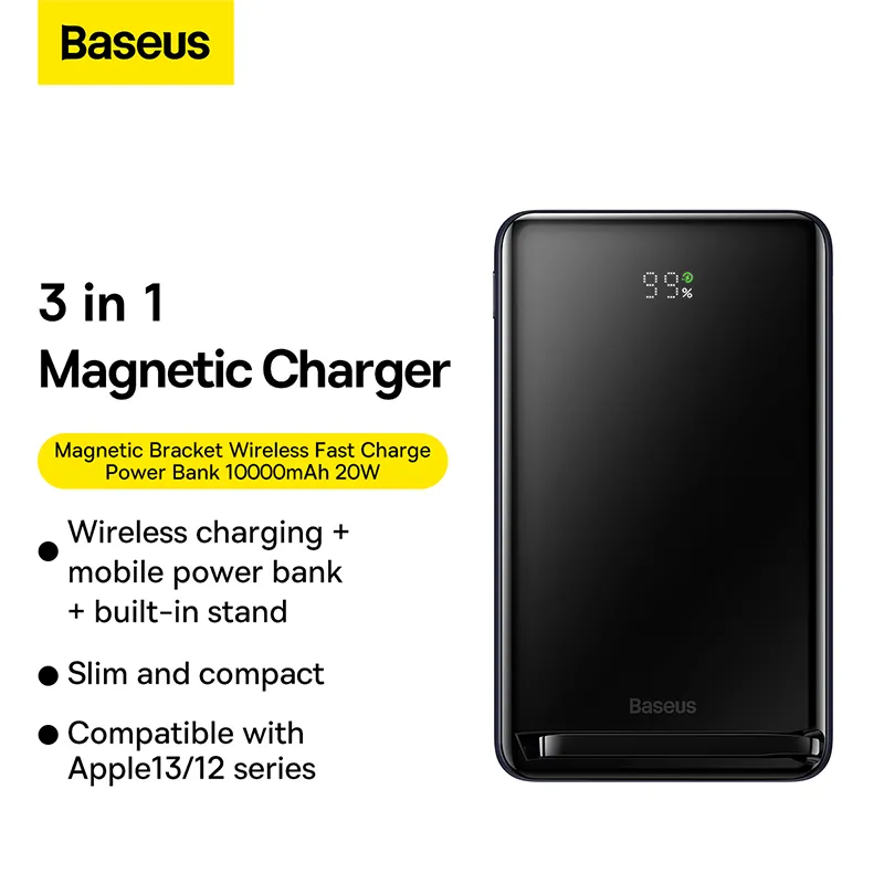 Baseus 10000Mah 20W Magnetic Bracket Wireless Fast Charge Power Bank