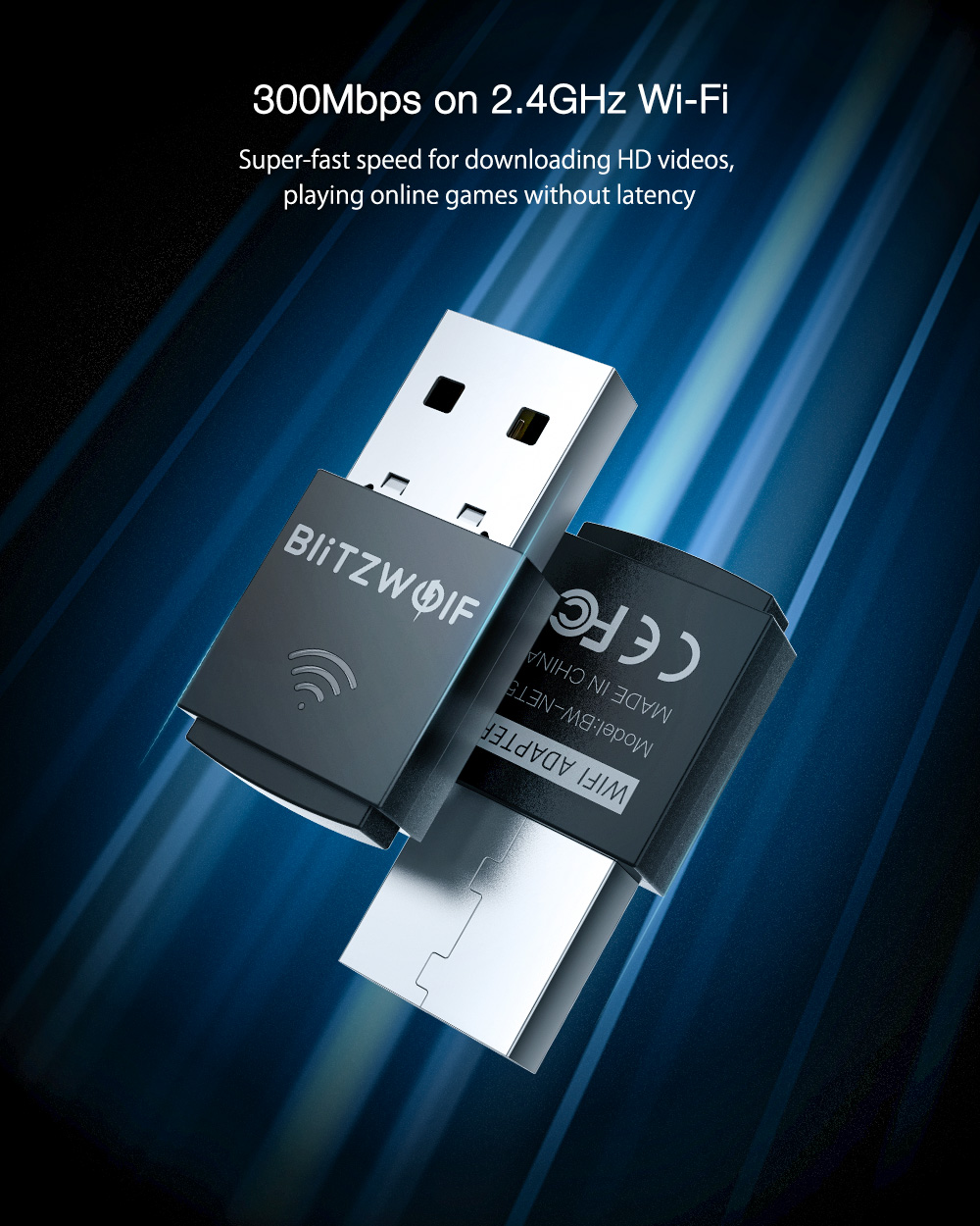 BlitzWolf BW-NET5 Mini 300M USB WiFi Adapter