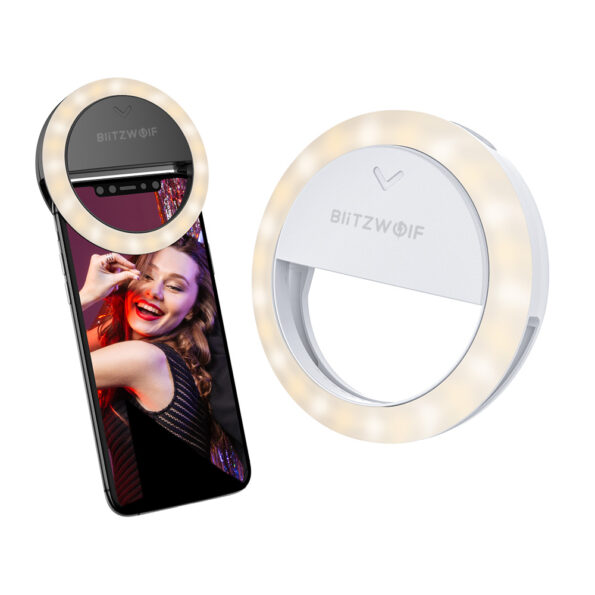 BlitzWolf BW-SL0 Pro Clip-on Ring Fill Mini Portable Selfie Lights 600mAh 1000 Lumens with High Brightness