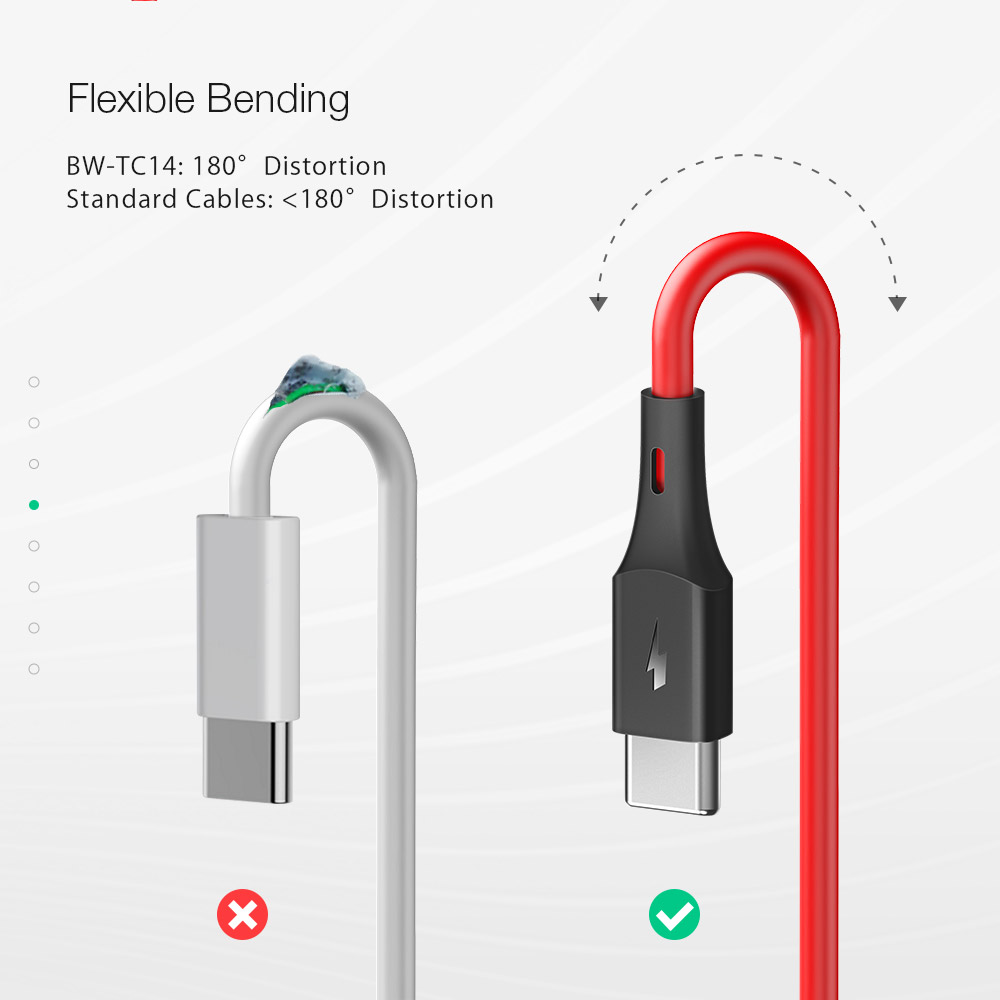 BlitzWolf BW-TC14 PVC 3A USB Type-C Charging Data Cable