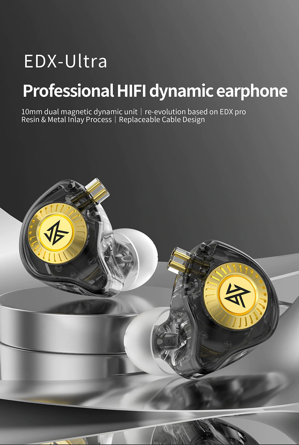 KZ EDX Ultra 10mm Professional Hi-Fi Dual Magnetic Dynamic Earphone