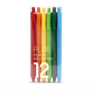 Mi Kaco Multi Color Pure Plastic Gel Ink Pen – 12Pcs Pack