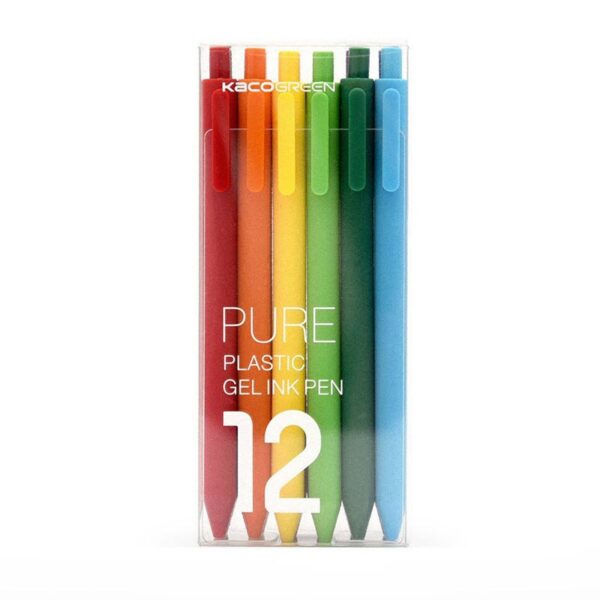 Mi Kaco Multi Color Pure Plastic Gel Ink Pen – 12Pcs Pack Flash Sale