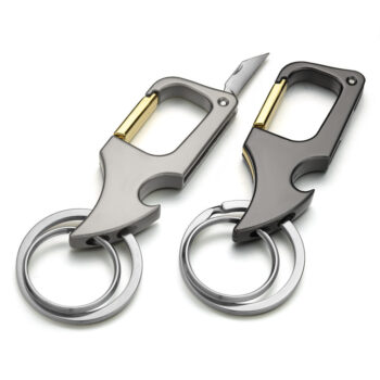 Mini Foldable Multi-Functional Bottle Opener Knife Keychain Ring