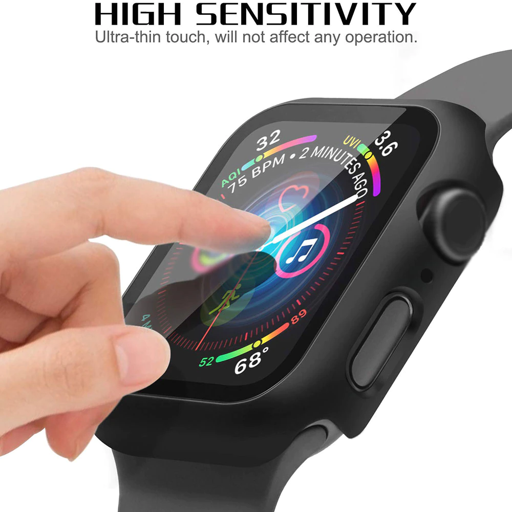 Silicone Full Cover Strap Screen Protector Case for iWatch 44 / 45mm