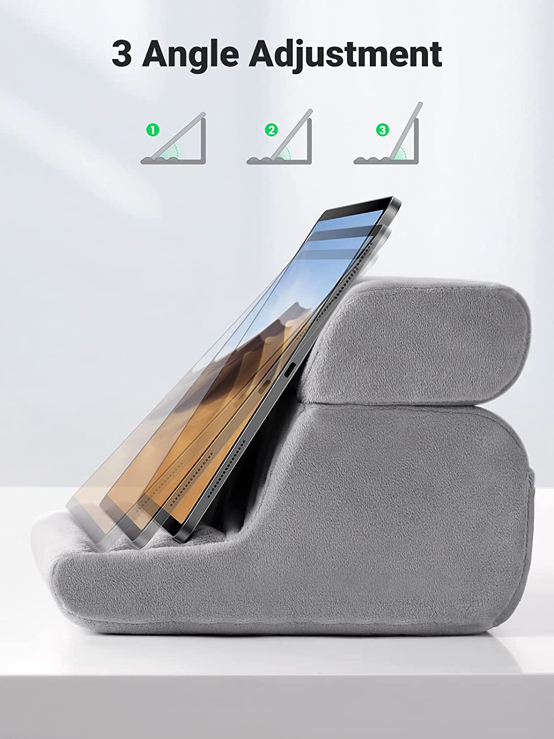 UGREEN Tablet Pillow Stand Adjustable Holder with 3 Viewing Angles for iPad /Tablet