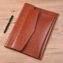 Retro Business Document Organizer Leather Portable Magnetic Button File Folder Bag Arrival Bags | Sleeve | Pouch