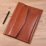 A4 Big Capacity Retro Business Leather Portable Magnetic Button File Folder Document Organizer Bag1