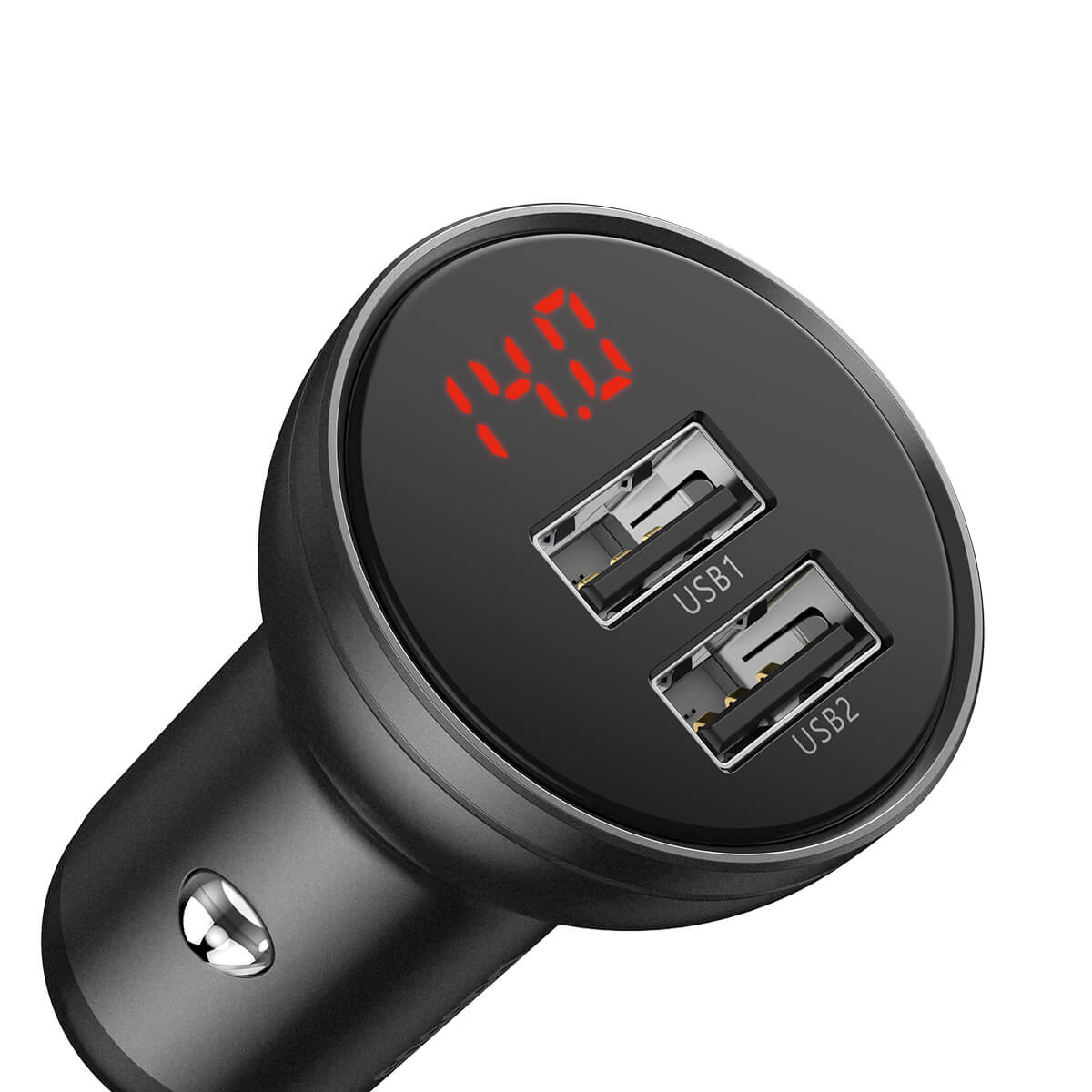 Baseus Car Charger Suit Digital Display Dual USB Multi Port 3-in-1 Cable USB 1.2M