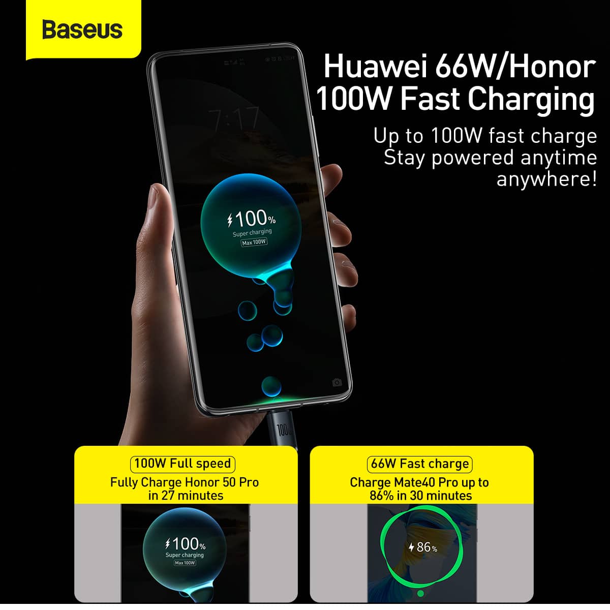 Baseus USB to Type-C 100W Crystal Shine Series Fast Charging Data Cable 2m