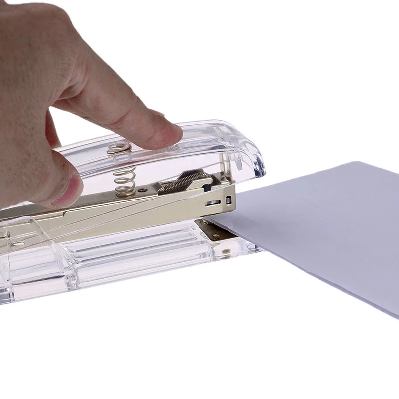 DELVTCH Transparent Stapler Office Accessories with 1000Pcs Metal Staples
