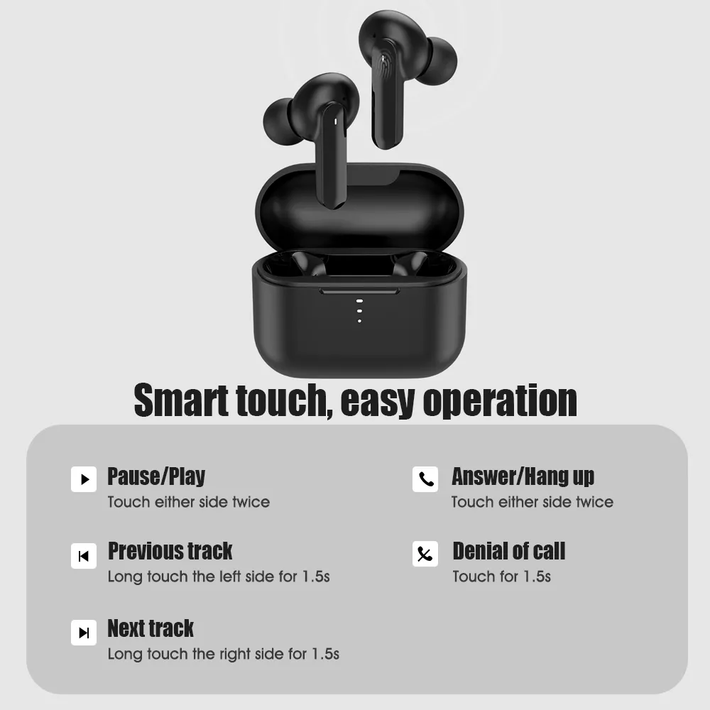 QCY T10 Pro True Wireless Bluetooth Earbuds with 4 Mics Noise Cancelling