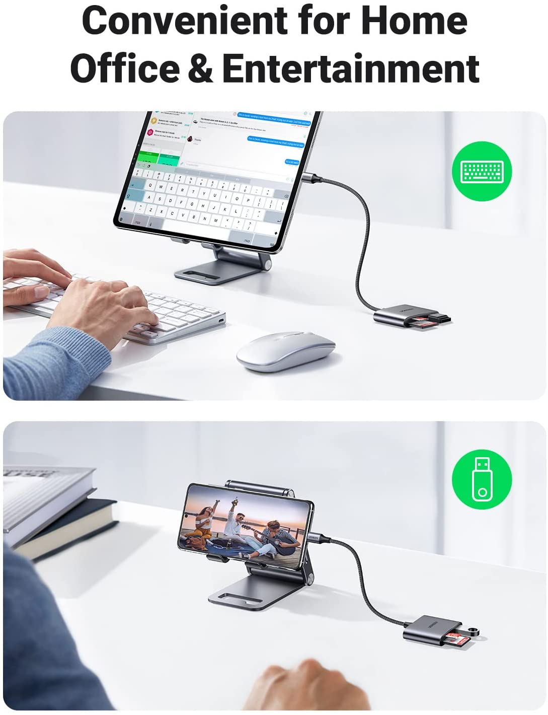 UGREEN 3 in 1 USB-C to SD+TF+USB Card Reader