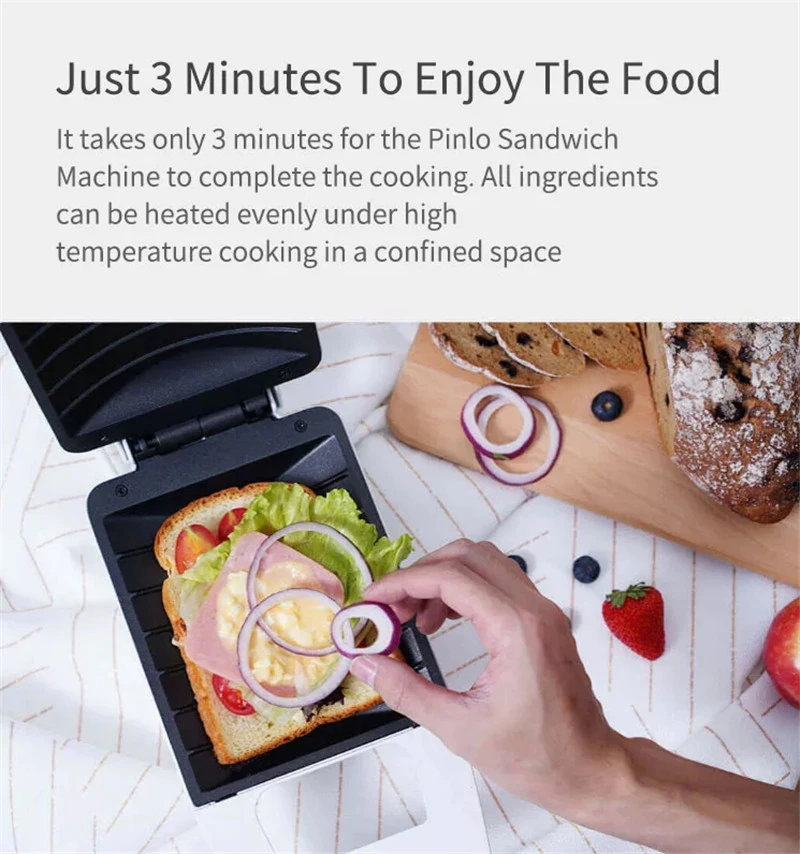 Xiaomi Mijia PINLO Mini Sandwich Maker Machine Multicookers Toasters