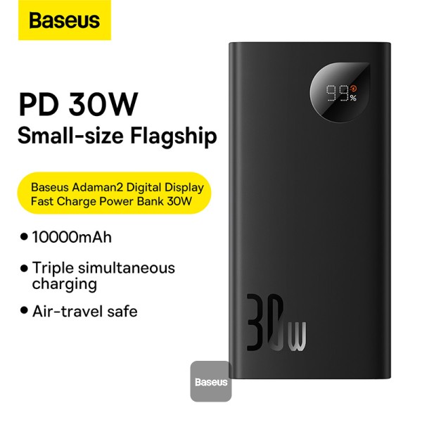 Baseus Adaman2 10000mAh 30W Metal Digital Display Quick Charge Power Bank