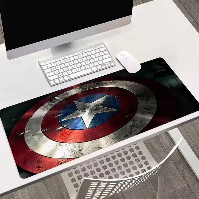 Captain America Shield Mouse Pad Large Anti-Slip Laptop Keyboard Desk Table Gaming Pads Mat-400*900*4Mm Flash Accessories