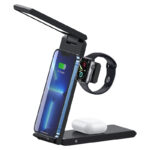 USAMS 15W 3 in 1 Folding Wireless Charging Stand with Table Lamp