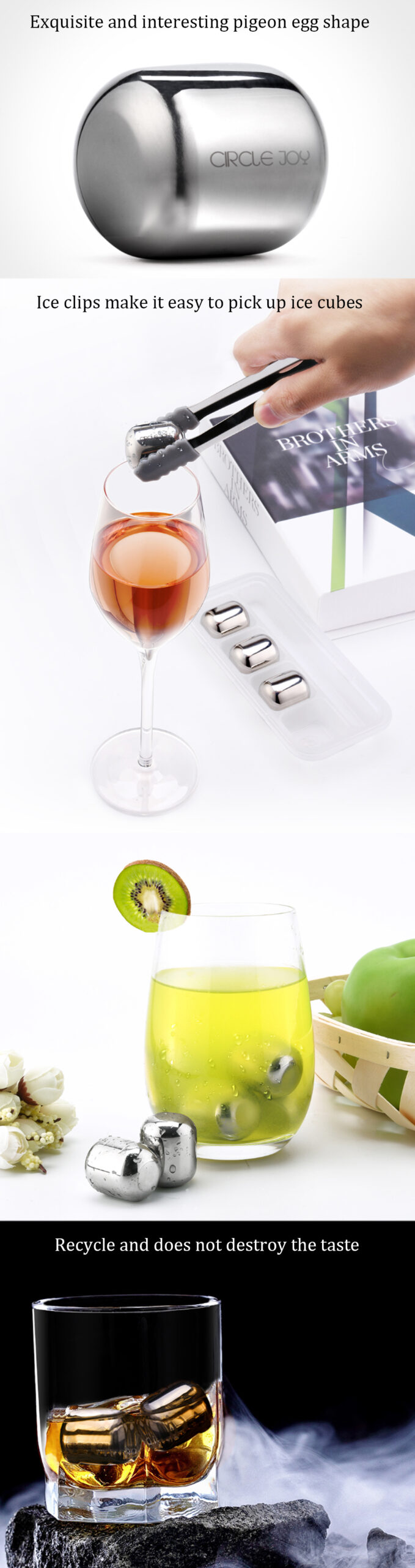 Xiaomi Circle Joy Ice Cube 4 Pcs 304 Stainless Steel Washable Recycle Use Fast Cooling Ice Maker