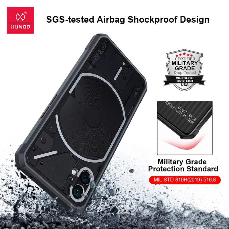 Xundd Shockproof Transparent Case for Nothing Phone 1