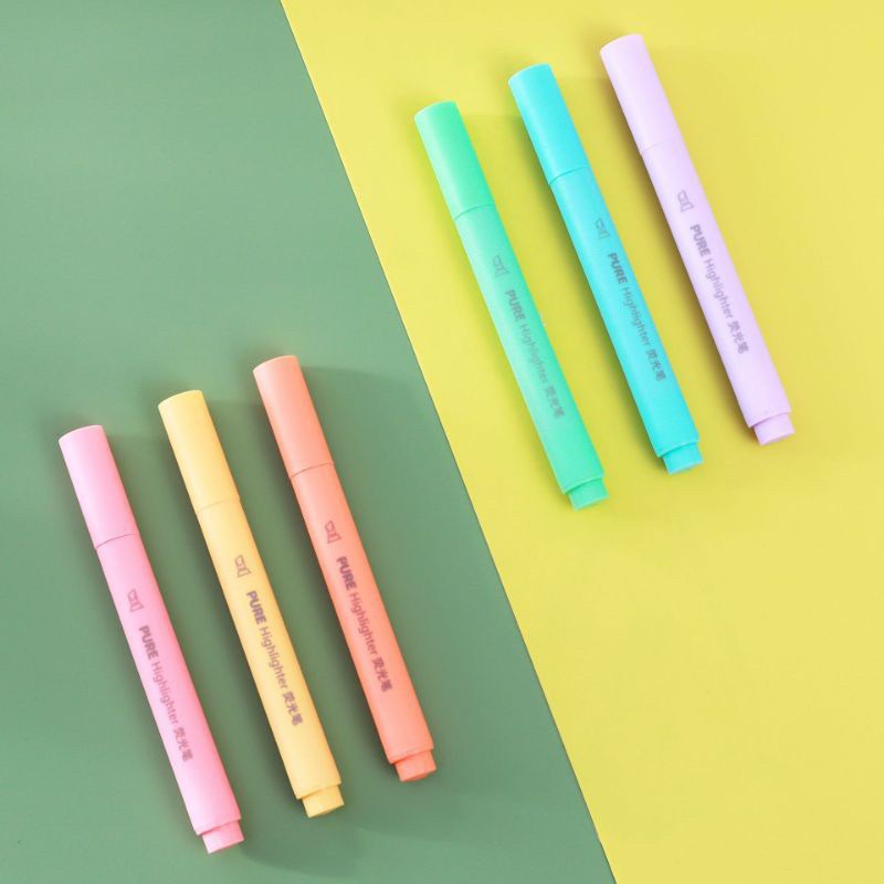 6 in 1 Dual Tip Pastel Colored Highlighter Marker
