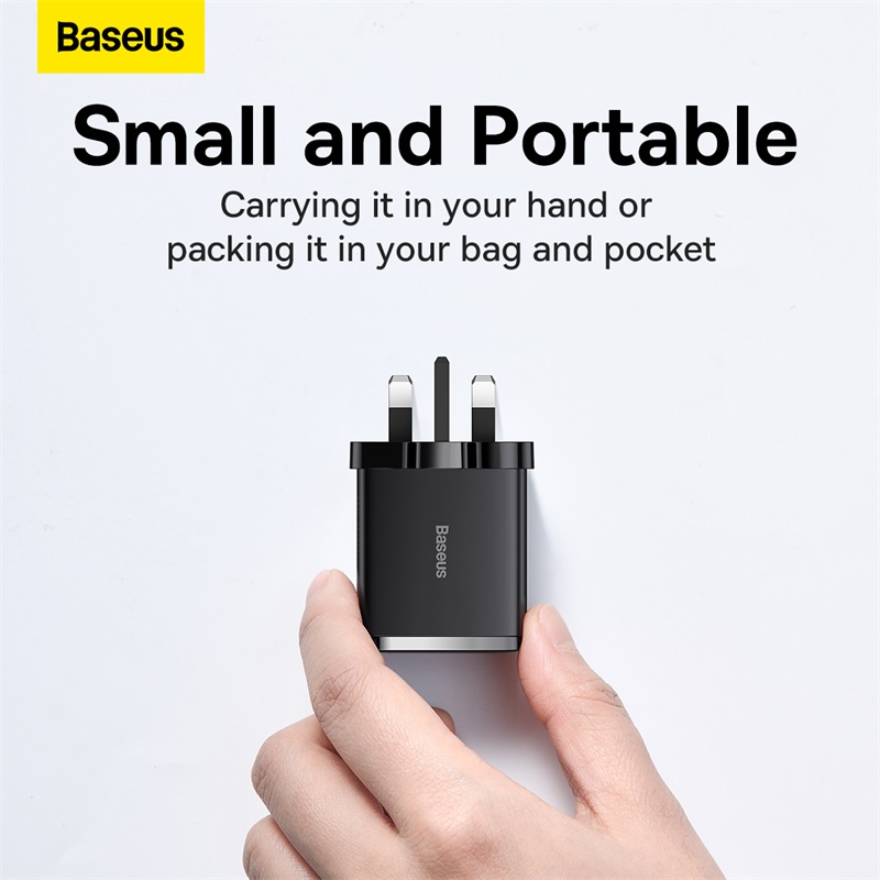 BASEUS 30W Compact Fast Charger 2USB+Type-C Multi-Port Wall Charger