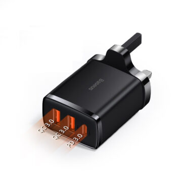 BASEUS 30W Compact Fast Charger 2USB+Type-C Multi-Port Wall Charger