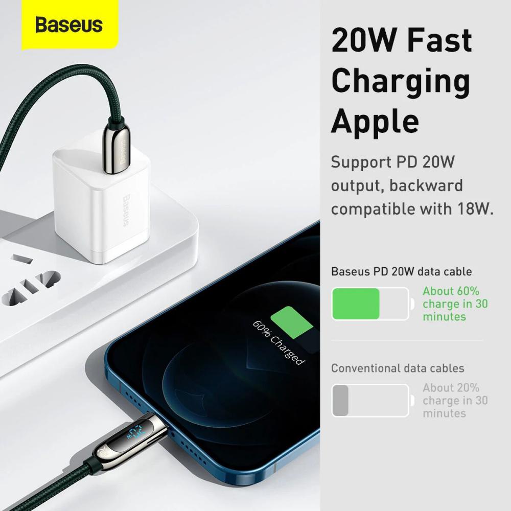 Baseus 20W Display Fast Charging Data Cable Type-C to Lightning