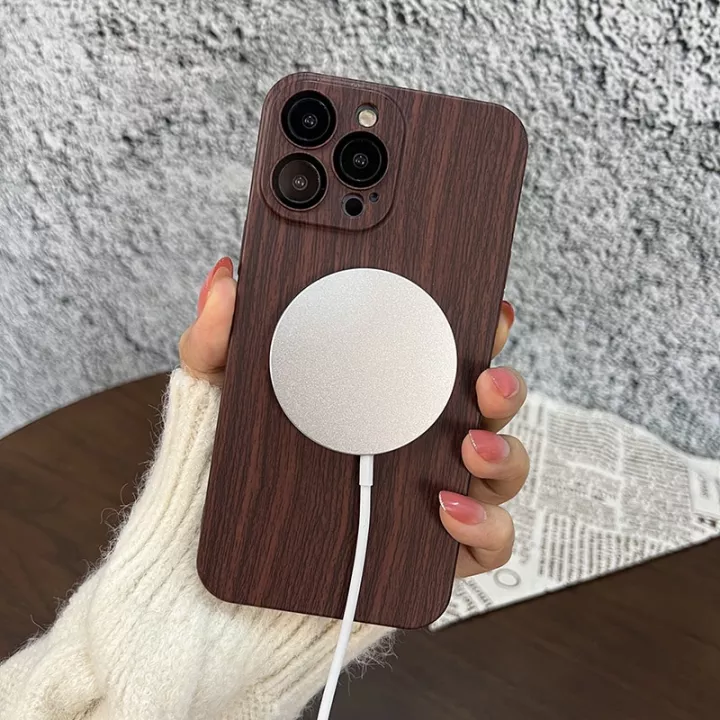 Mag Wooden With Camera lens Protective Case for iPhone 13 / 13 Pro / 13 Pro Max