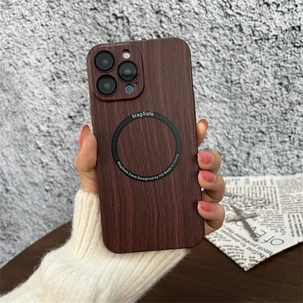 Mag Wooden With Camera lens Protective Case for iPhone 13 / 13 Pro / 13 Pro Max