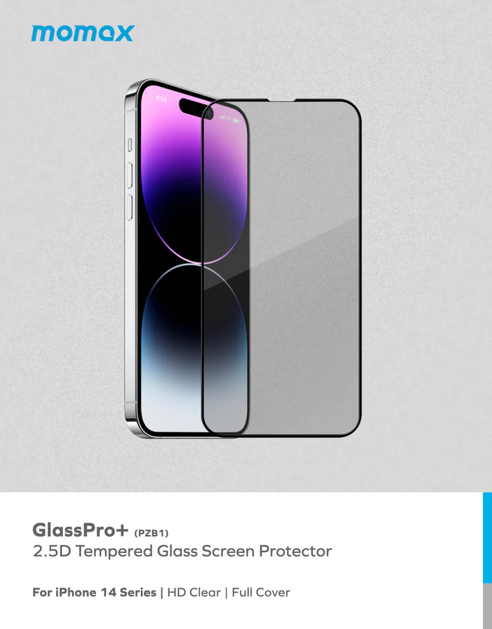 Momax Glasspro+ 2.5D Tempered Glass Screen Protector For Iphone 14 / 14 Plus / 14 Pro / 14 Pro Max