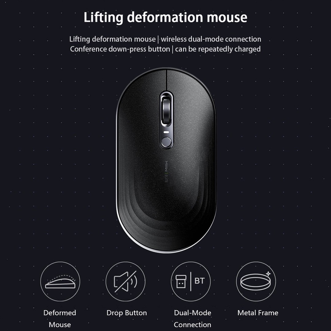 Original Xiaomi MIIIW Adjustable Lifting Deformation Dual Mode Wireless Bluetooth Mouse