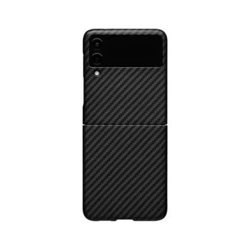 RAIGOR INVERSE Carbon Fiber Texture TPU+PC Hybrid Cover for Galaxy Z Flip 4 5G