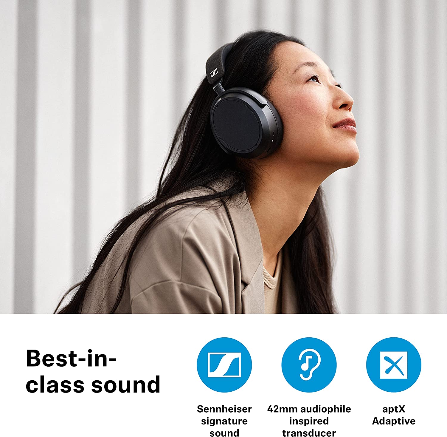 SENNHEISER Momentum 4 Wireless Bluetooth Headphones Crystal Clear Calls with Adaptive Noise Cancellation