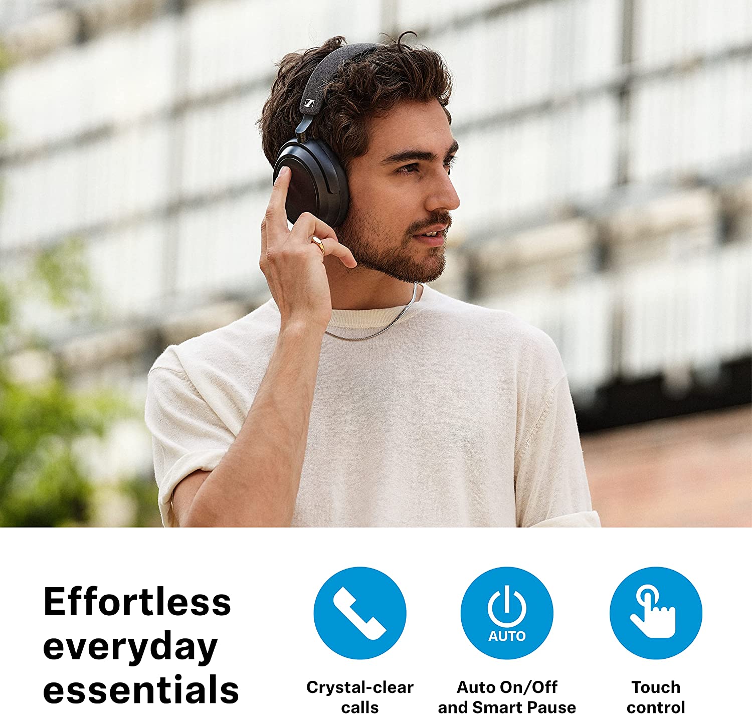 SENNHEISER Momentum 4 Wireless Bluetooth Headphones Crystal Clear Calls with Adaptive Noise Cancellation