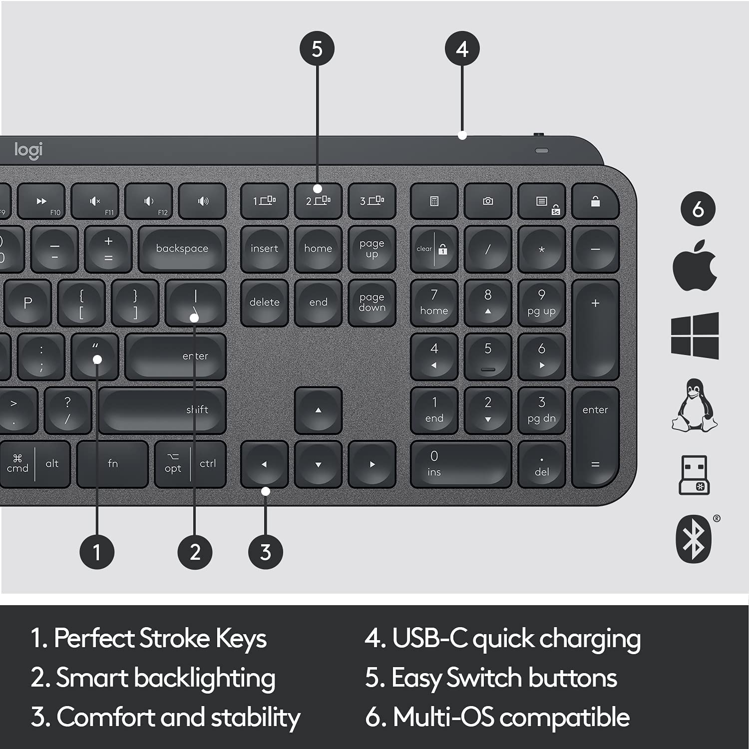 Logitech MX Keys Advance Wireless Illuminated Keyboard